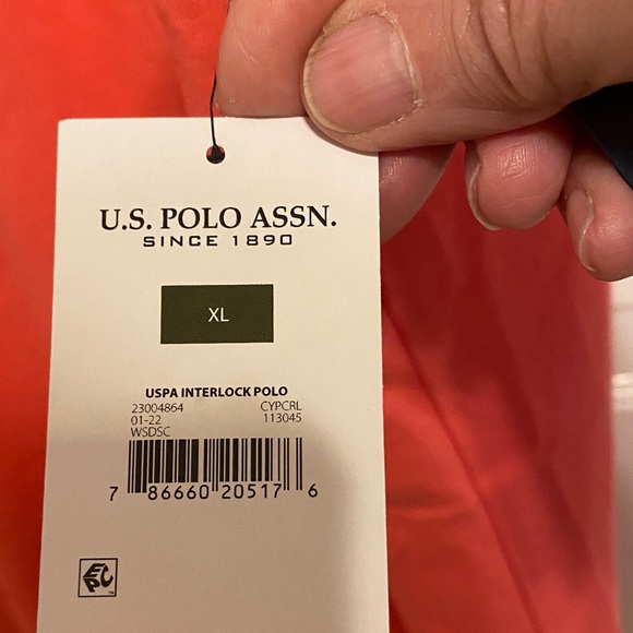 U.S. Polo Assn. Men's Bright Orange Polo - Picture 7 of 10